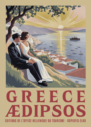 Couple's Greek Sunset | Poster