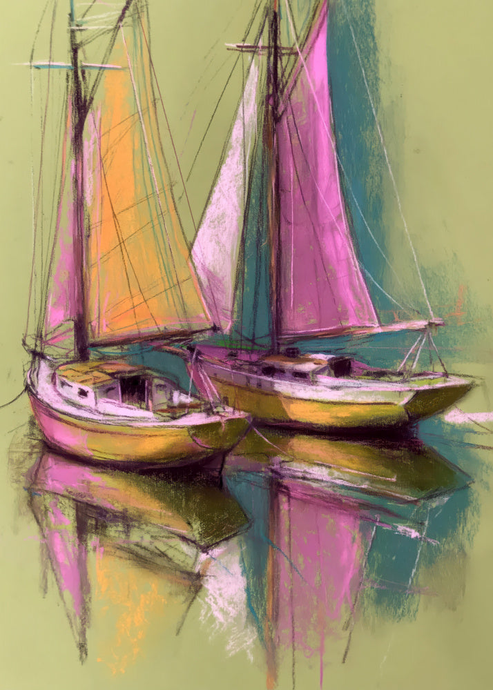 Colorful Sailboat Reflections | Poster