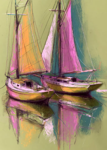 Colorful Sailboat Reflections | Poster