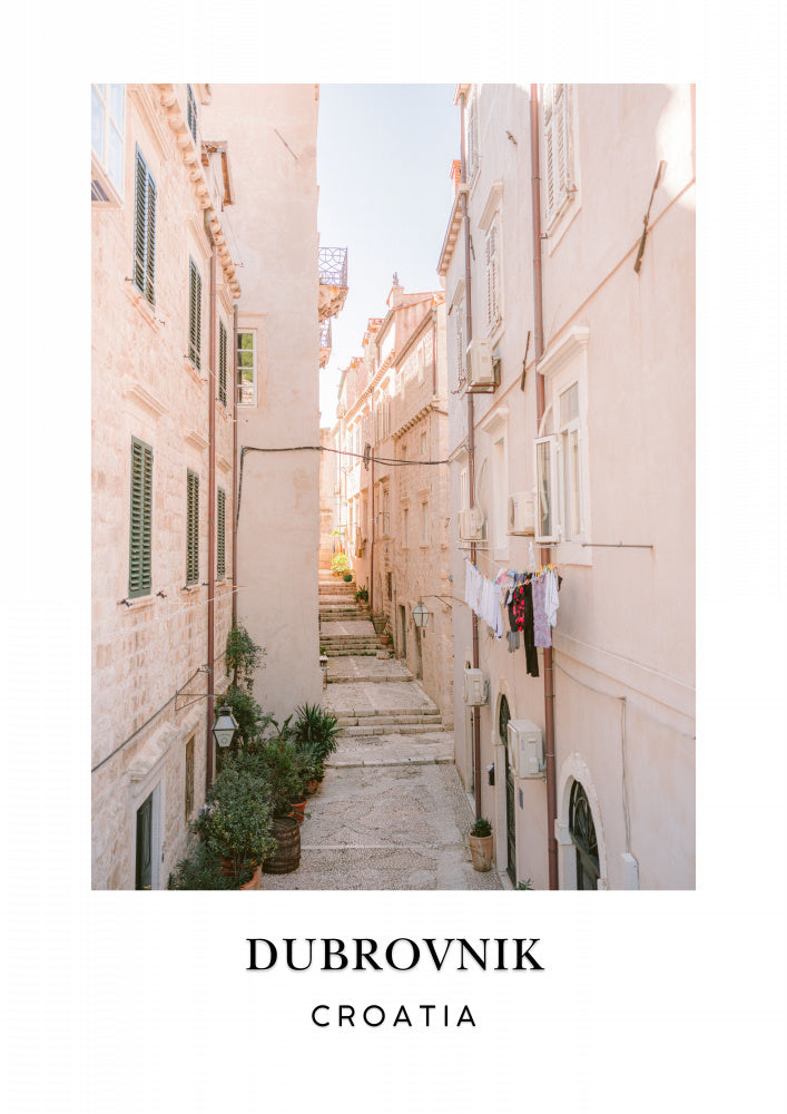 Streets of Dubrovnik Croatia Travel poster | Canvas