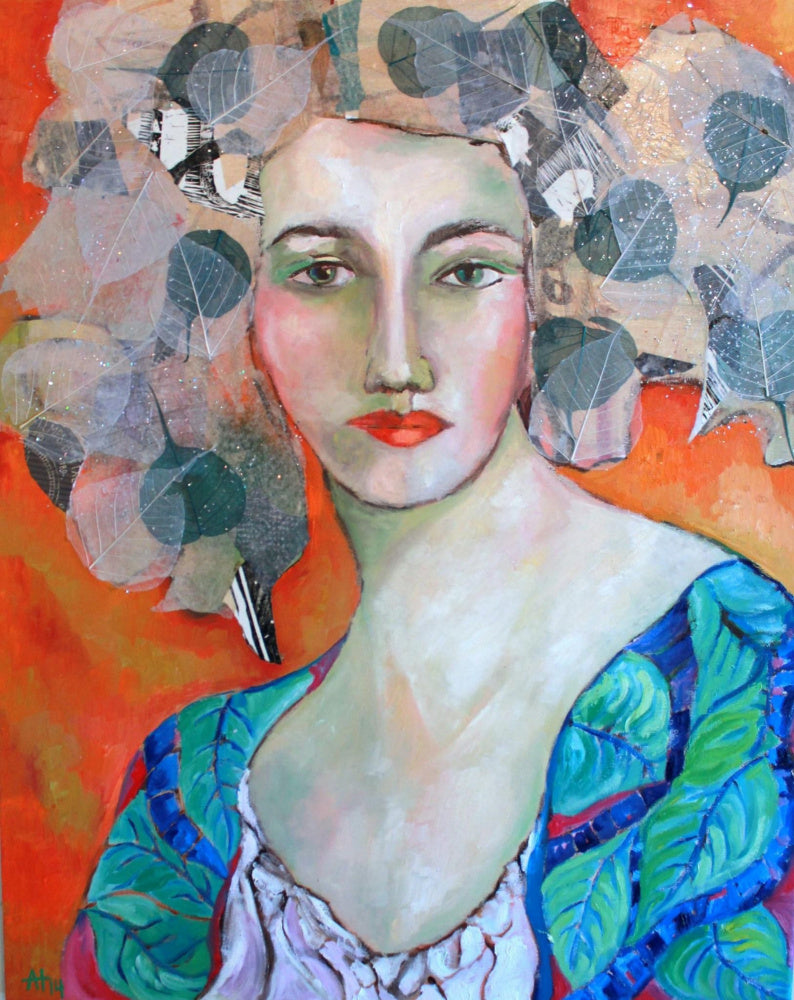 Vibrant Leaf Woman | Canvas