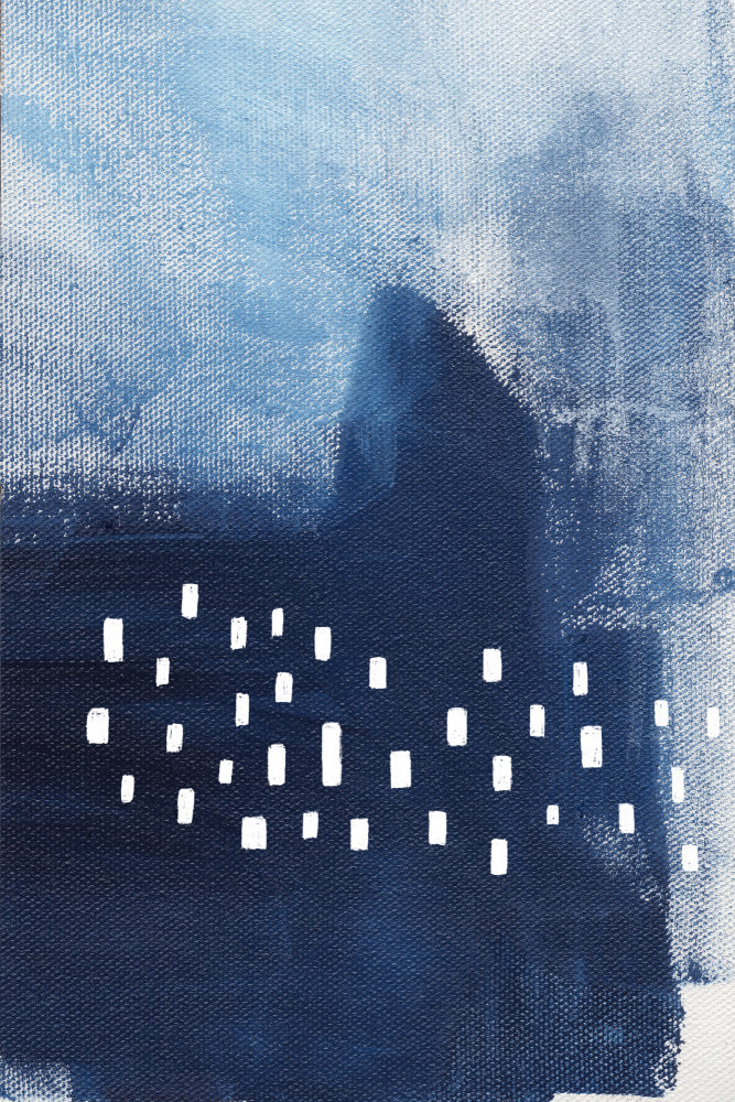 Blue Hues And White Rectangular Elements | Canvas
