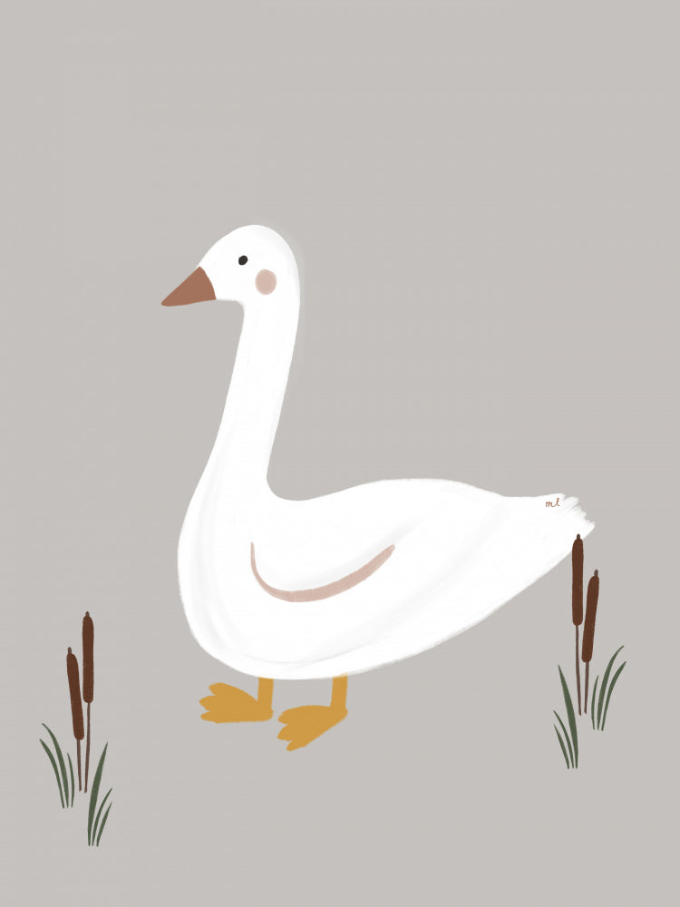 Minimalist White Goose | Canvas