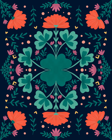 Vibrant Clover Floral Pattern | Canvas