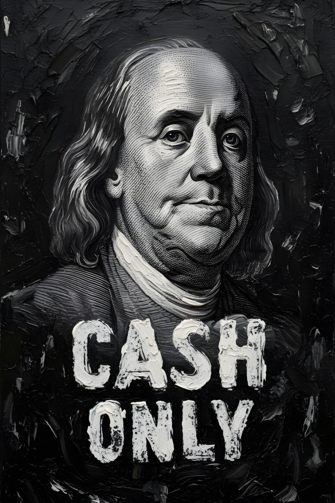 Benjamin Franklin Cash Only | Canvas