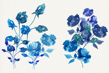 Watercolor Blue Blossoms | Canvas