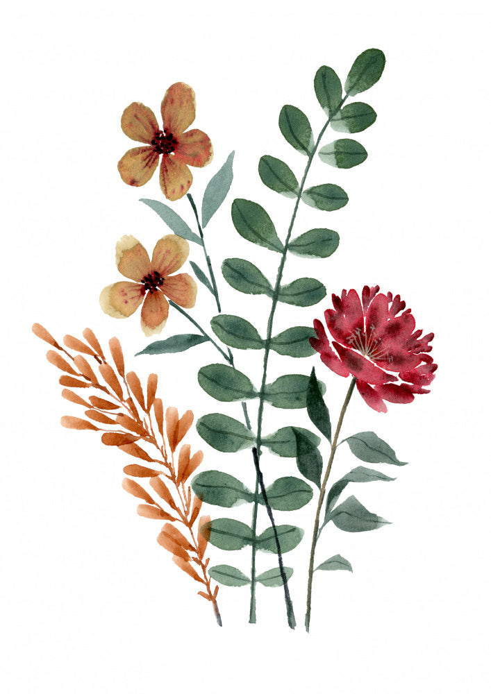 Rustic Watercolor Flowers | Canvas