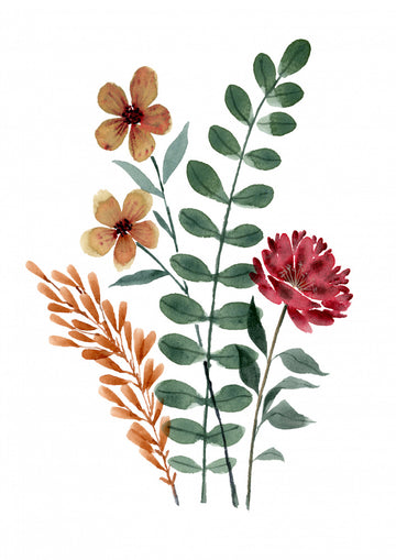 Rustic Watercolor Flowers | Canvas