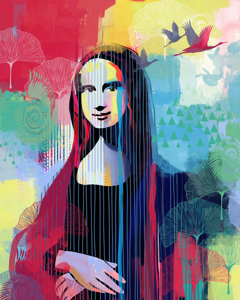 Vibrant Mona Lisa Portrait | Poster