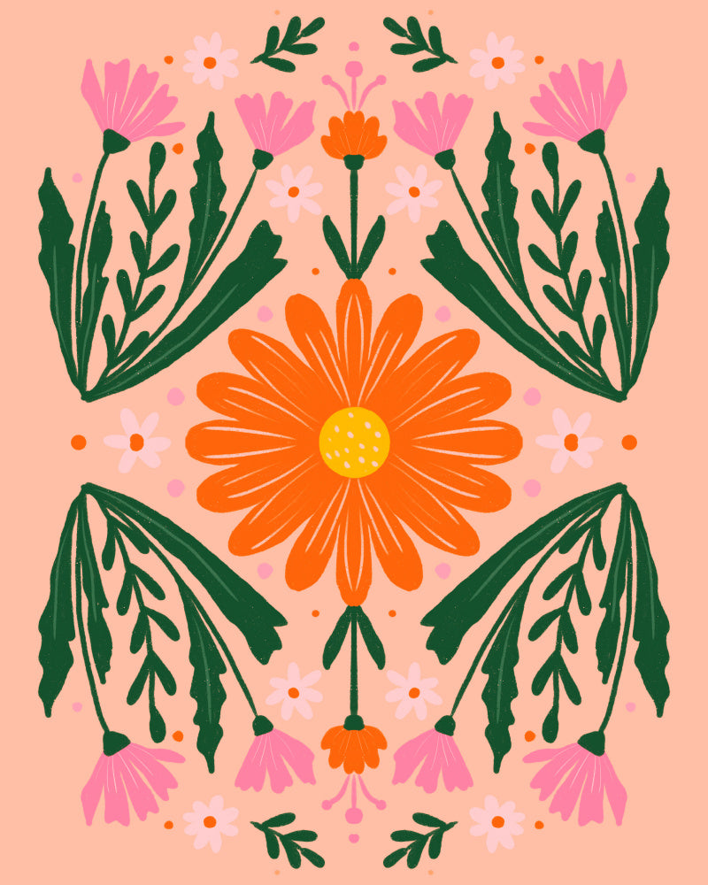 Vibrant Folk Floral | Canvas