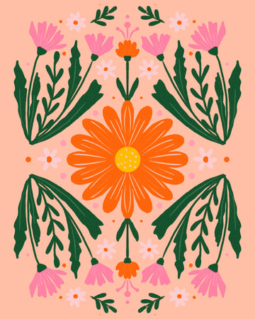 Vibrant Folk Floral | Canvas