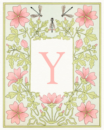 Elegant Floral Y Initial | Canvas