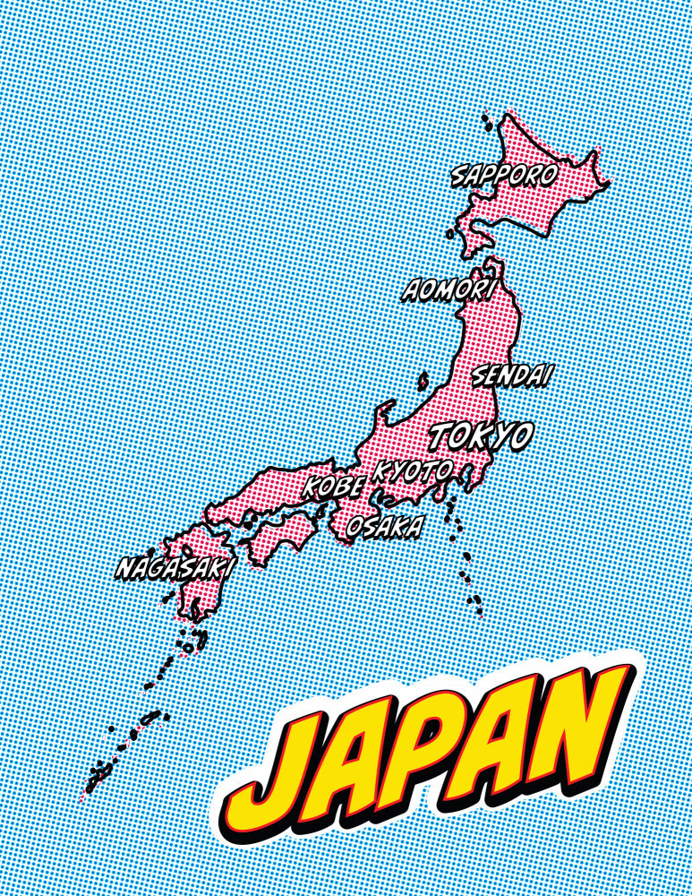 Pop Art Japan Map | Canvas