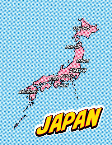 Pop Art Japan Map | Poster
