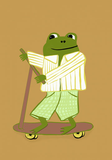Frog On A Scooter | Canvas