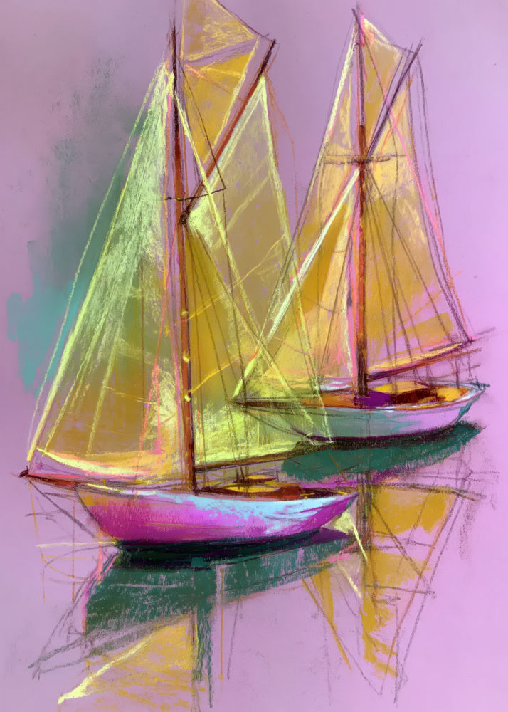 Colorful Sailboat Reflections | Canvas