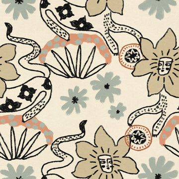 Bohemian Floral Snakes | Canvas