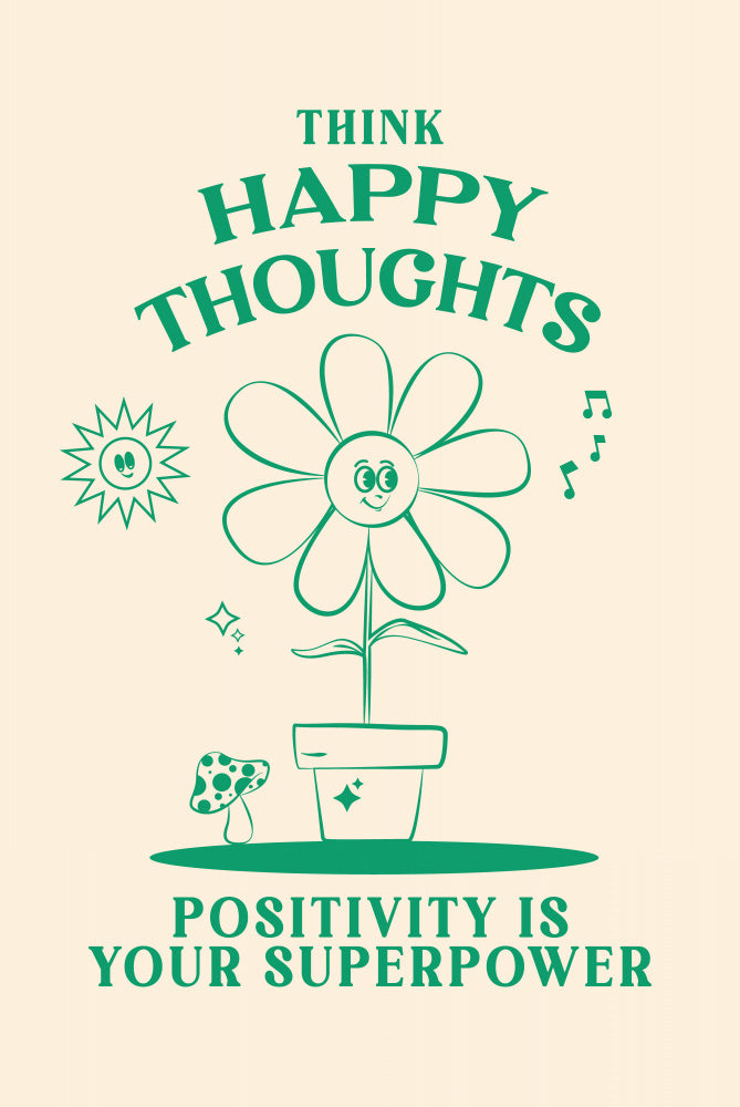Think Happy Thoughts Flower | Canvas