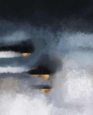 Golden Storm Abstract | Poster
