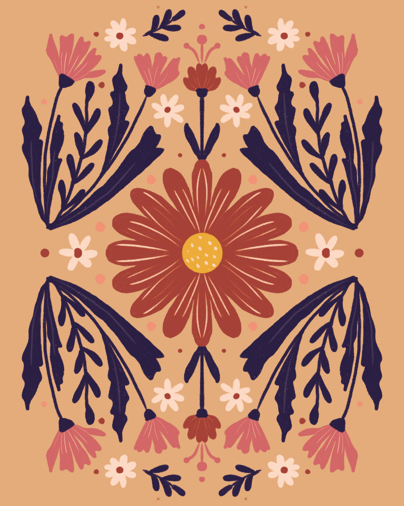 Earthy Boho Floral Pattern | Canvas