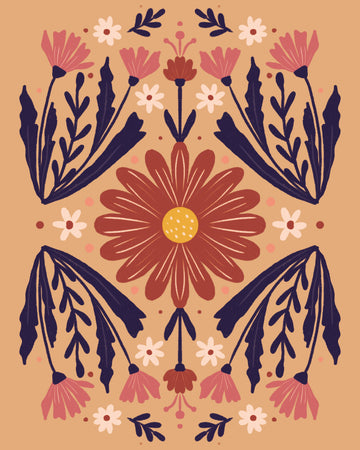 Earthy Boho Floral Pattern | Canvas