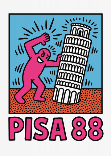 Playful Pisa Tower Push | Poster