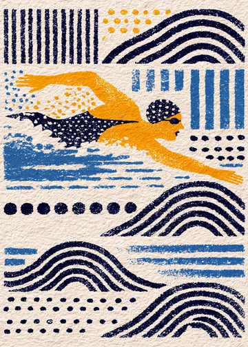 Stylized Swimmer Patterns | Poster