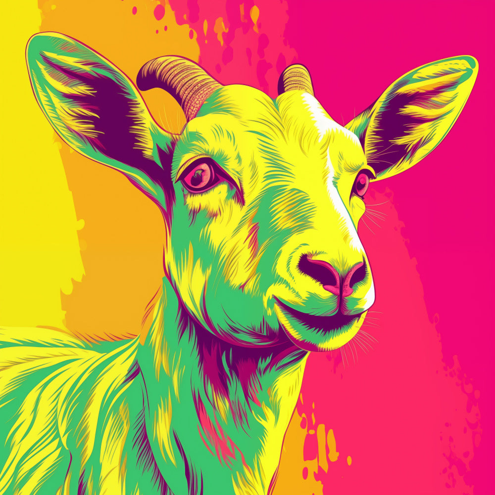 Colorful Smiling Goat | Poster