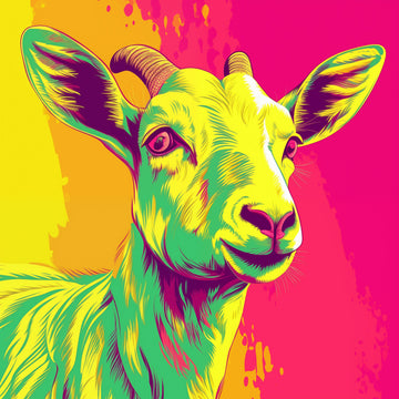 Colorful Smiling Goat | Poster