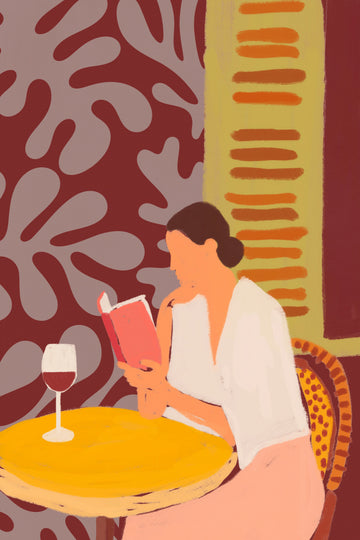Leisurely Cafe Reading | Canvas