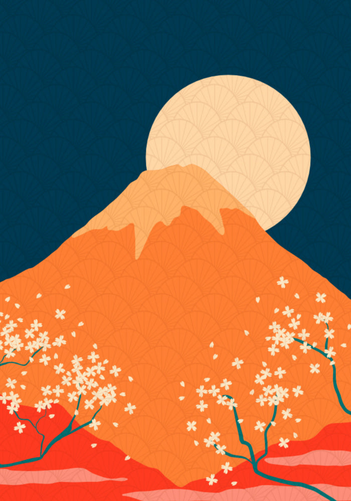 Mount Fuji Cherry Moon | Canvas
