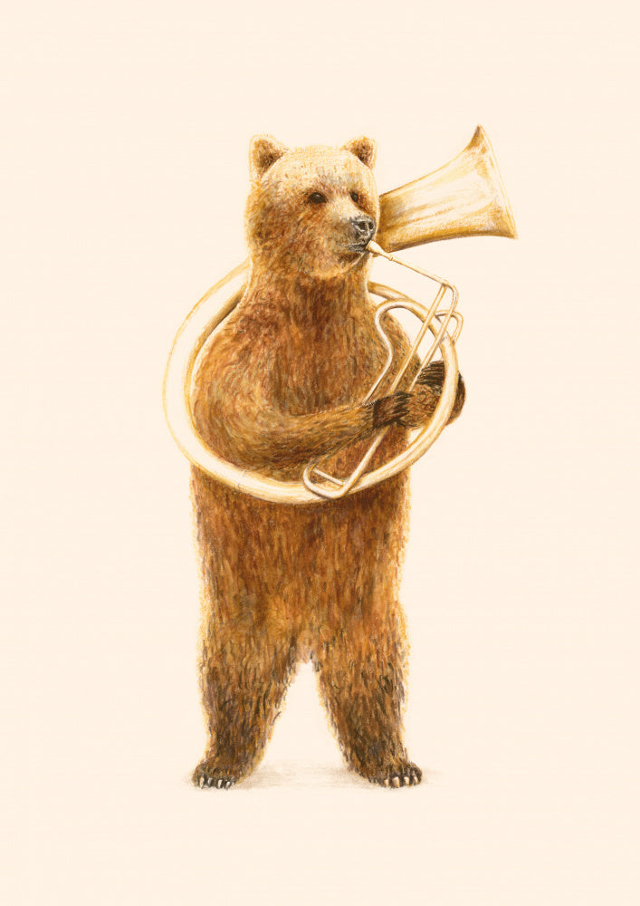 Whimsical Tuba Bear | Canvas