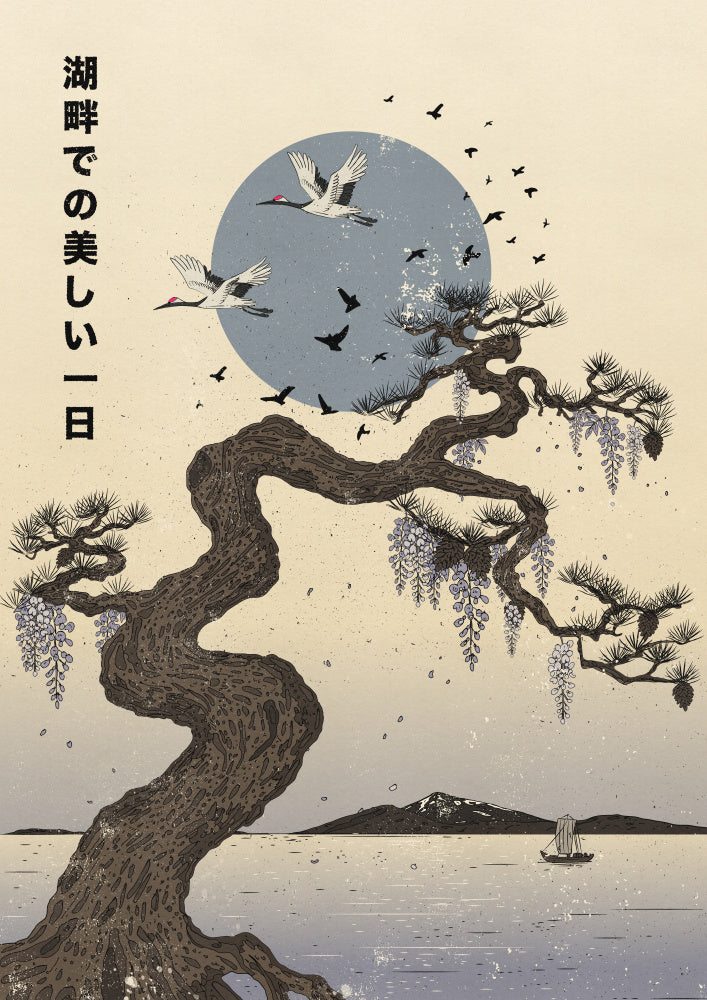 Wisteria Cranes Lake | Canvas