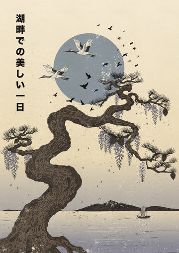 Wisteria Cranes Lake | Canvas