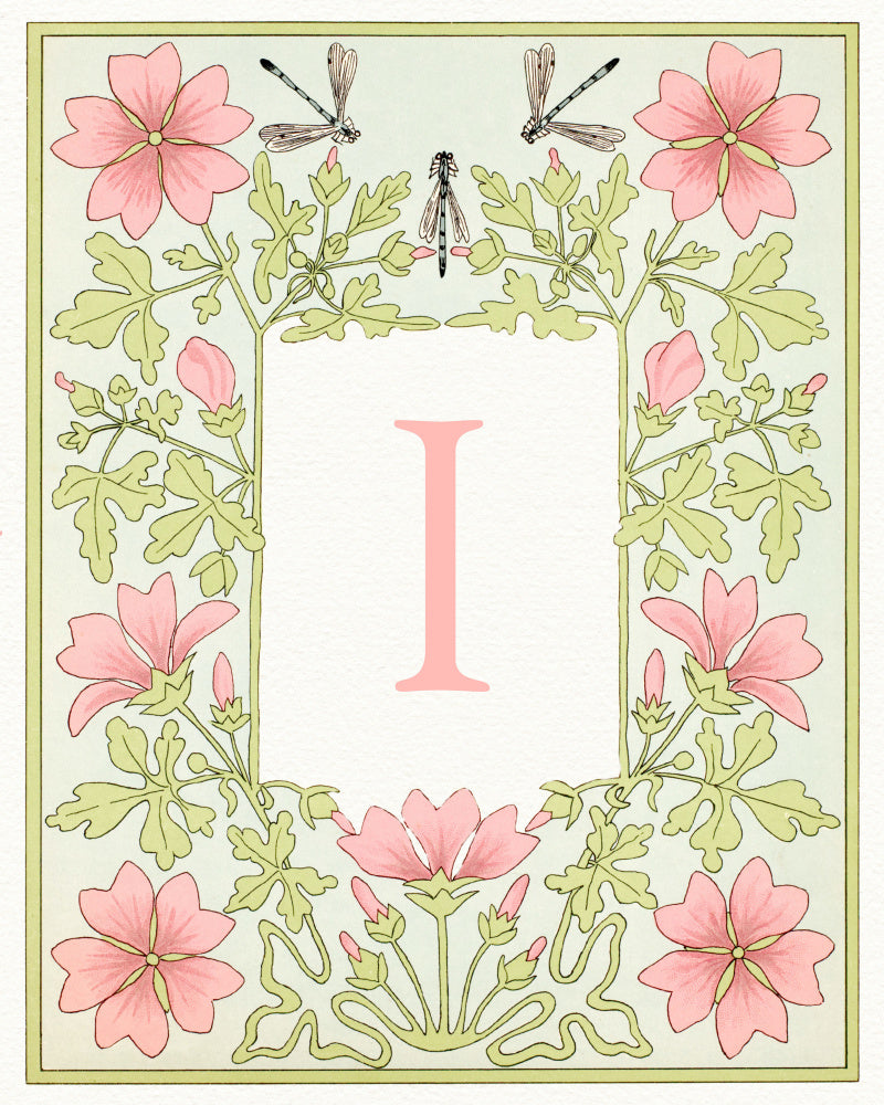 Elegant Floral Letter I | Poster