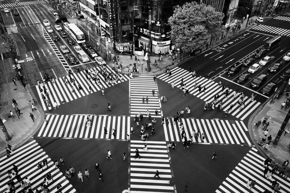 Busy City Crossing | Canvas