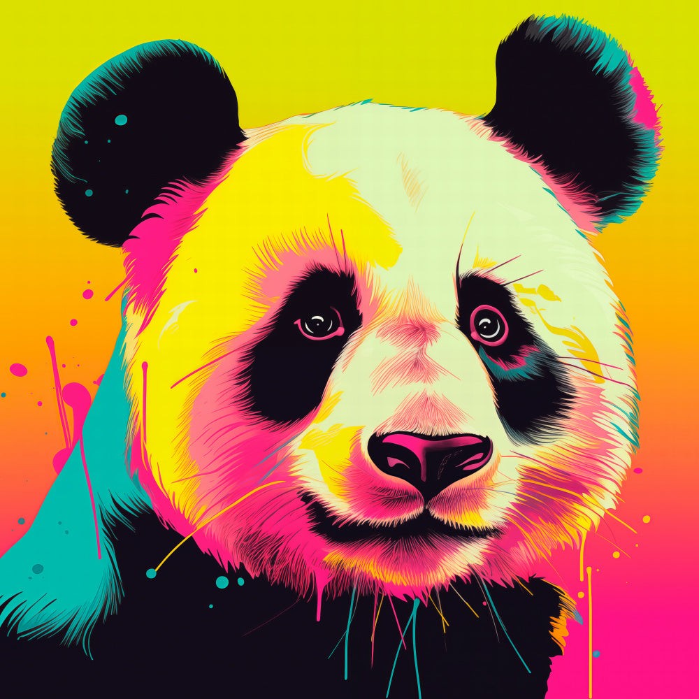 Neon Panda Portrait | Poster