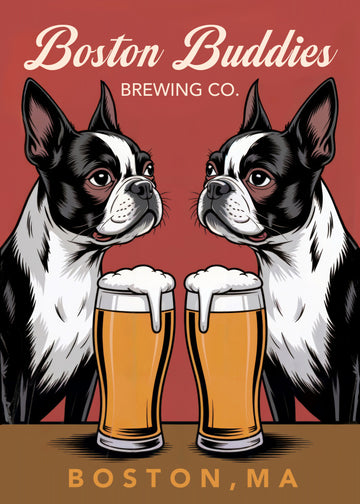 Boston Terrier Beer Buddies | Canvas