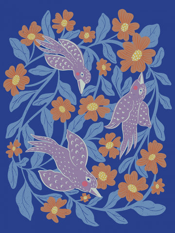 Whimsical Birds and Blooms | Canvas