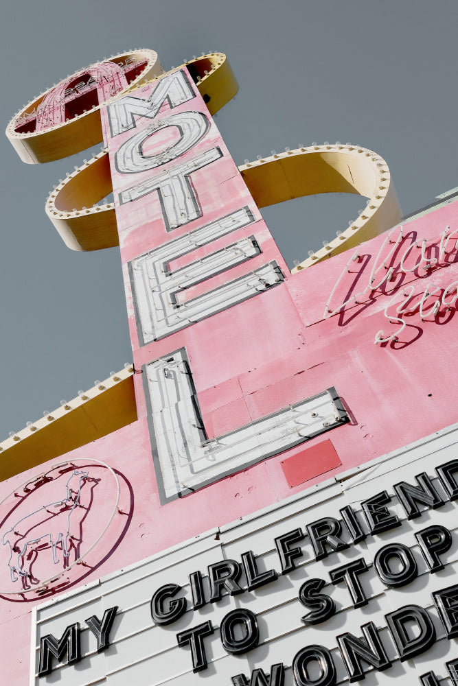 Pink Retro Motel Sign | Poster