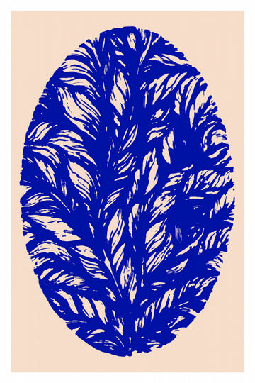 Blue Botanical Oval | Canvas