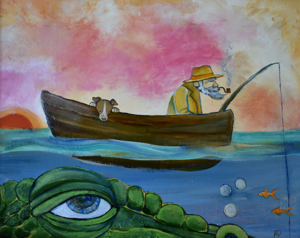 Fisherman Dog and Crocodile Eye | Canvas