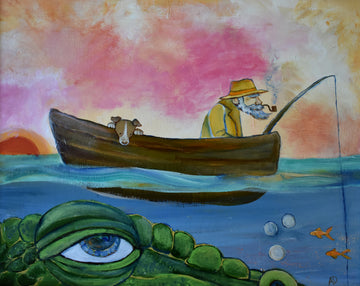 Fisherman Dog and Crocodile Eye | Canvas