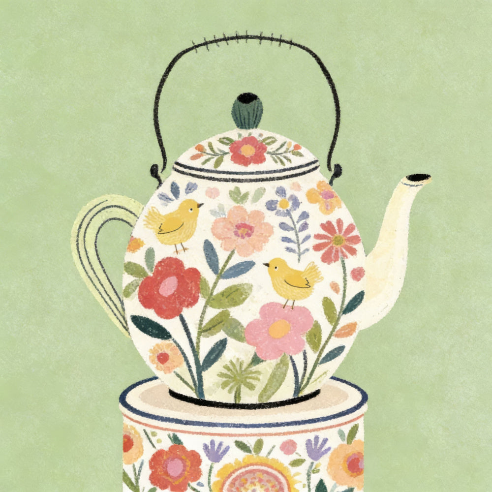 Sweet Teapot Garden Birds | Canvas