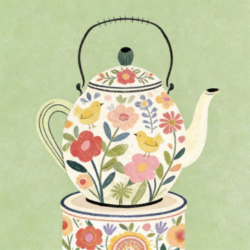 Sweet Teapot Garden Birds | Canvas