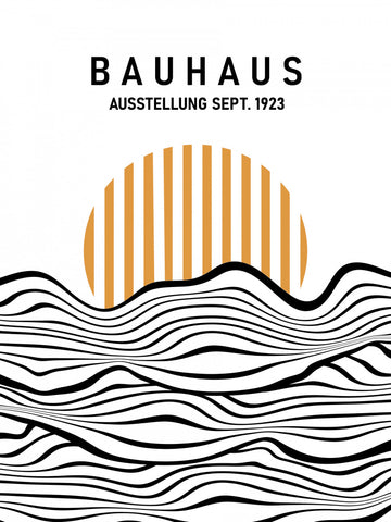 Bauhaus Striped Sun Waves | Poster