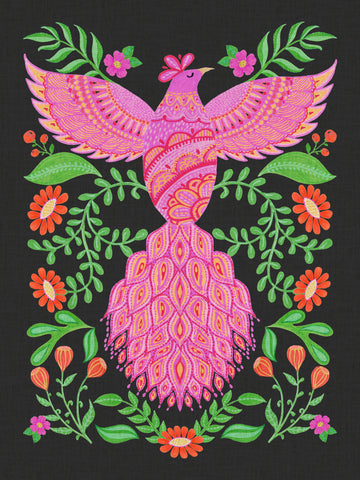 Vibrant Floral Phoenix | Canvas