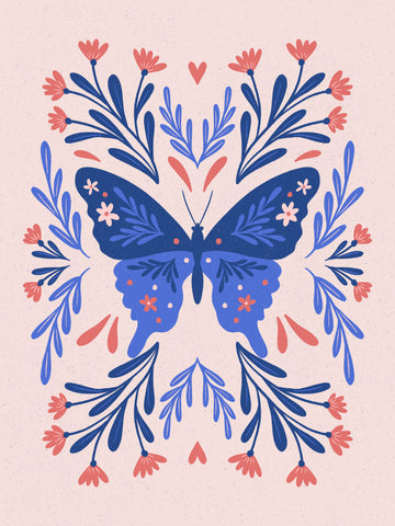Symmetrical Floral Butterfly | Canvas