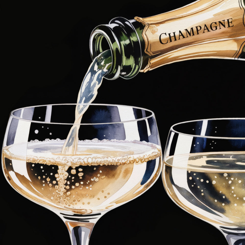 Golden Champagne Pour | Poster