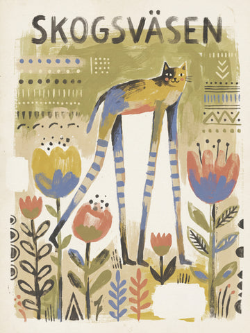 Whimsical Long-Legged Cat | Canvas